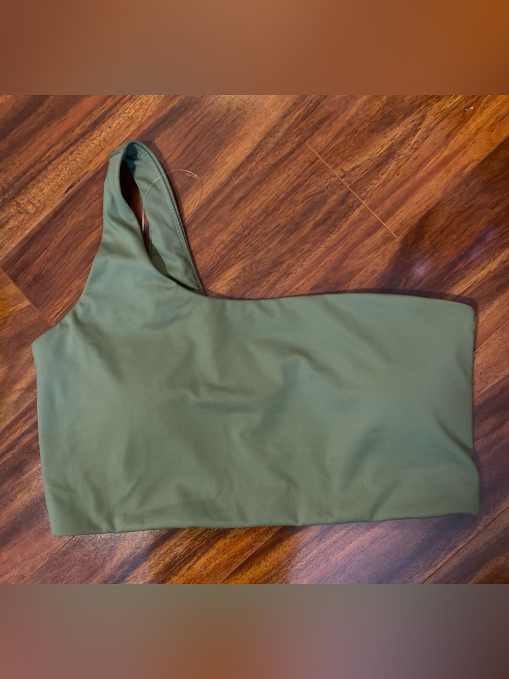 Aerie Goals Recharge Olive Green One-Shoulder Sports Bra size XL